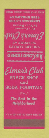 Matchbook Cover - Elmer's Club  SAMPLE