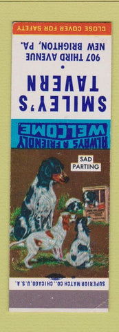 Matchbook Cover - Smiley's Tavern New Brighton PA SAMPLE