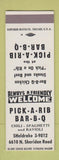 Matchbook Cover - Pick a Rib BBQ Chicago IL SAMPLE