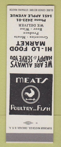 Matchbook Cover - Hi Lo Food Market Grocery SAMPLE