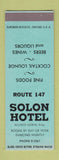 Matchbook Cover - Solon Hotel Wilfred Morin Solon ME SAMPLE