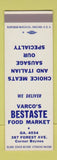 Matchbook Cover - Varco's Best Taste Food Market Grocery Buffalo NY SAMPLE