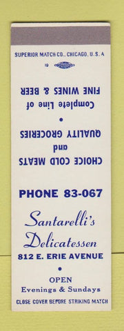 Matchbook Cover - Santarelli's Deli Lorain? OH SAMPLE
