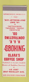Matchbook Cover - Clara's Coffee Shop Minnneapolis MN HAK Contractors SAMPLE