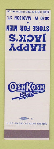 Matchbook Cover - OshKosh B'Gosh Work Clothes Happy Jacks SAMPLE