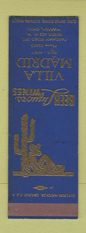 Matchbook Cover - Villa Madrid Warren OH  SAMPLE