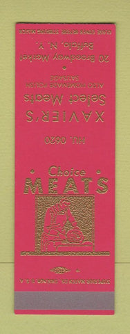 Matchbook Cover - Xavier's Meats Buffalo NY SAMPLE