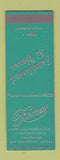 Matchbook Cover - Roma Italian Restaurant Washington DC SAMPLE