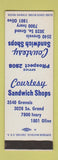 Matchbook Cover - Courtesy Sandwich Shops St Louis MO SAMPLE