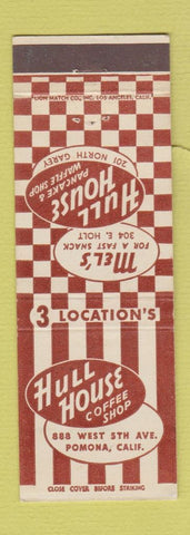 Matchbook Cover - Hull House Restaurant Pomona CA