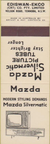 Matchbook Cover - Mazda Televisions Australia