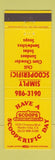 Matchbook Cover - Scoops Ice Cream Soups Studio CA