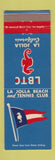 Matchbook Cover - La Jolla Beach Tennis Club CA seahorse