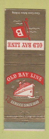 Matchbook Cover - Old Bay Line Shipping cruise