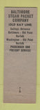 Matchbook Cover - Old Bay Line Shipping cruise
