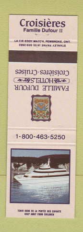 Matchbook Cover - Croisieres Famille Dufour Hotels Cruises