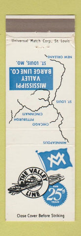 Matchbook Cover - Valley Line Shipping 25th Year