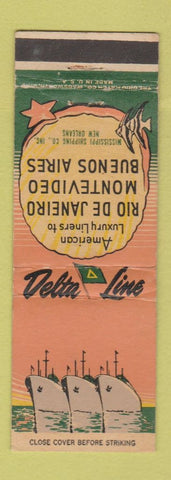 Matchbook Cover - Delta Lines Cruise? Shipping? New Orleans LA