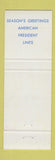 Matchbook Cover - American President Lines Christmas
