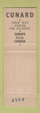 Matchbook Cover - Cunard Lines Cruises