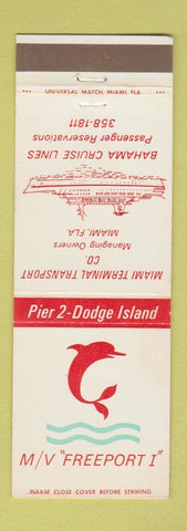 Matchbook Cover - MV Freeport Bahama Cruise Lines Miami FL Terminal