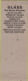 Matchbook Cover - Hollinger Auto Glass Lebanon PA yellow