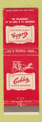 Matchbook Cover - Cobbs Restaurant Warrenton MO