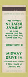 Matchbook Cover - Midway Drive In Lilbourn MO movies