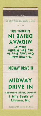 Matchbook Cover - Midway Drive In Lilbourn MO movies