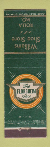 Matchbook Cover - Florsheim Shoes Williams Store Rolla MO feature