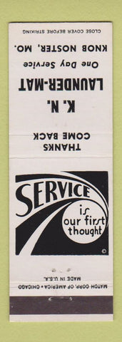 Matchbook Cover - KN Launder Mat Knob Noster MO