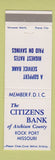 Matchbook Cover - Citizens Bank Rock Port MO