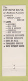 Matchbook Cover - Citizens Bank Rock Port MO