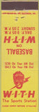 Matchbook Cover - WITH Radio Baltimore Baseball