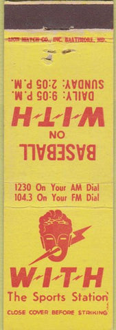 Matchbook Cover - WITH Radio Baltimore Baseball