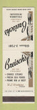 Matchbook Cover - Breisch's Restaurant Columbia MO