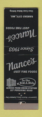 Matchbook Cover - Nance's Restaurant Kansas City MO