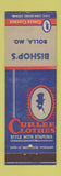 Matchbook Cover - Curlee Men's Clothes Bishop's Rolla MO