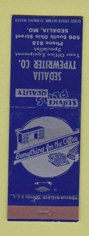 Matchbook Cover - Sedalia Typewriter Sedalia MO low phone #