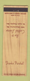 Matchbook Cover - Frankie Parshall Bar St Louis County MO