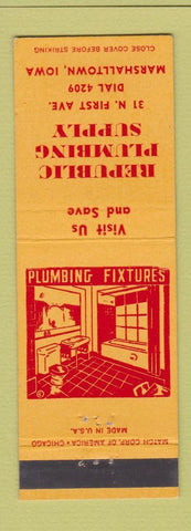 Matchbook Cover - Republic Plumbing Supply Marshalltown IA