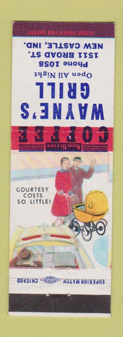 Matchbook Cover - Wayne's Grill New Castle IN low phone #