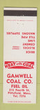 Matchbook Cover - Gamwell Coal Fuel Oil Pittsfield MA