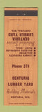 Matchbook Cover - Centuria Lumber Yard WI low phone #