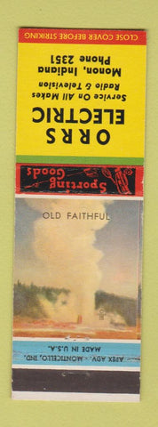 Matchbook Cover - Orrs Electric Monon IN low phone #