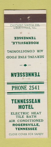 Matchbook Cover - Tennessean Motel Rogersville TN low phone #