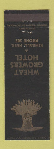 Matchbook Cover - Wheat Growers Hotel Kimball NE low phone #