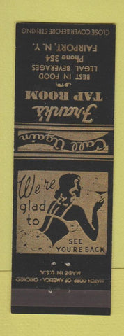 Matchbook Cover - Frank's Tap Room Fairport NY low phone # girlie