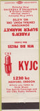 Matchbook Cover - KYJC radio Medford OR Faber's super markets Central Point