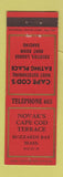 Matchbook Cover - Novak's Cape Cod Terrace Buzzards Bay MA low phone #